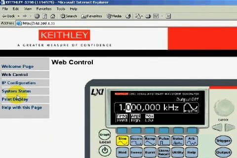 Model 3390 50MHz Arbitrary Waveform-Function Generator - LXI Interface Demonstration